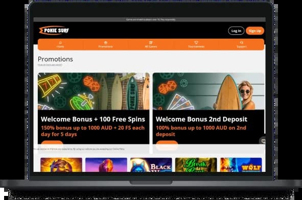 Pokiesurf Casino Australia Desktop