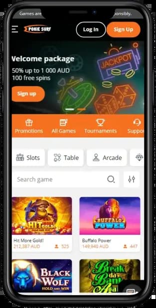 Pokiesurf Casino Australia Mobile